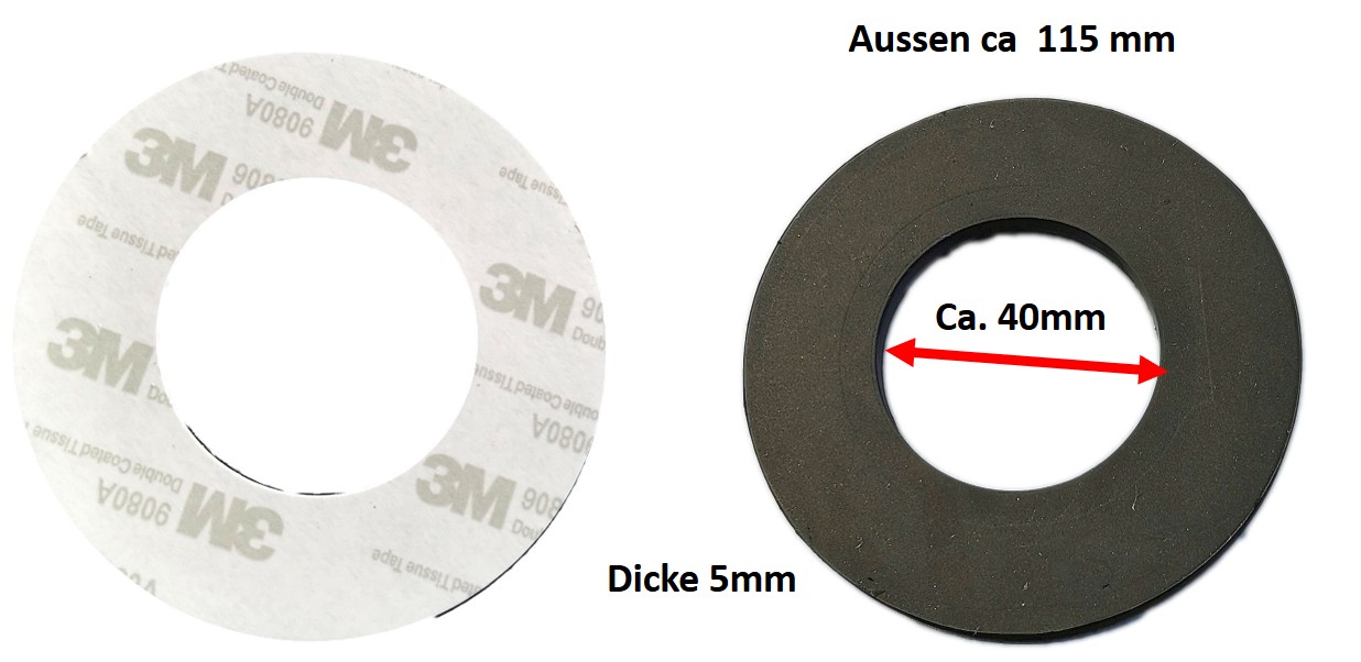 PV Alu Dichtblech Rund inkl. Dichtung  für M10 Stockschraube auf Flachdach Multifunktionsblech
