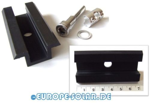 Solar Mittelklemme SCHWARZ ECO Set mit Schraube / Nutenstein. Rahmenhöhe 30mm