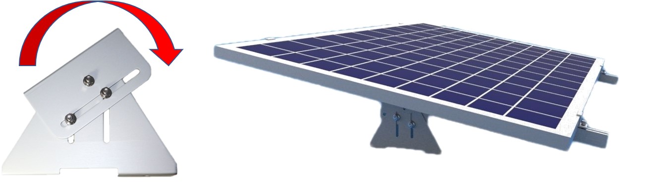 Set 2x Solar Aufständerung Manuelle Verstellung inkl. 2x Aluprofile 1.3m