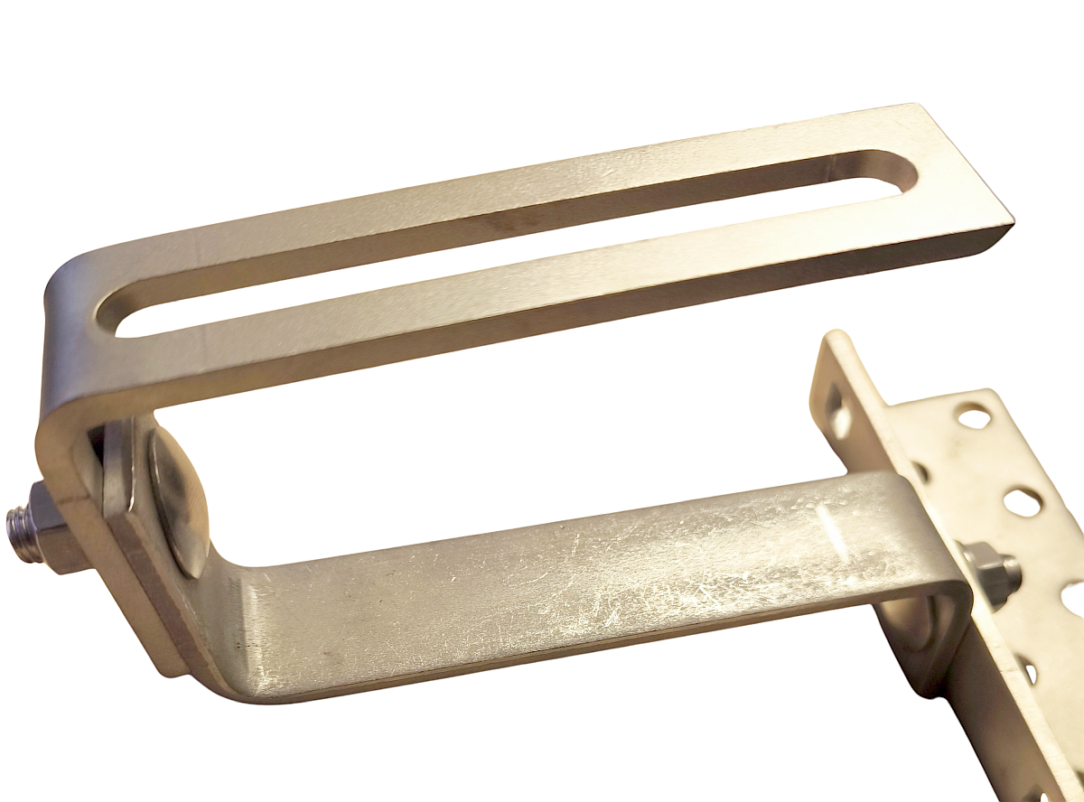 Winkel für Dachhaken in Sonderlänge 130x60mm Edelstahl A2 Sonderanwendung