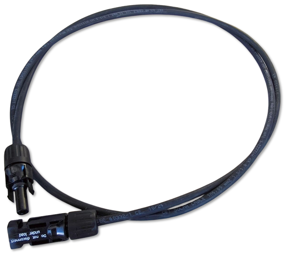 Solarkabel mit MC4 Länge 1.5m Querschnitt 6mm² vorkonfektioniert schwarz