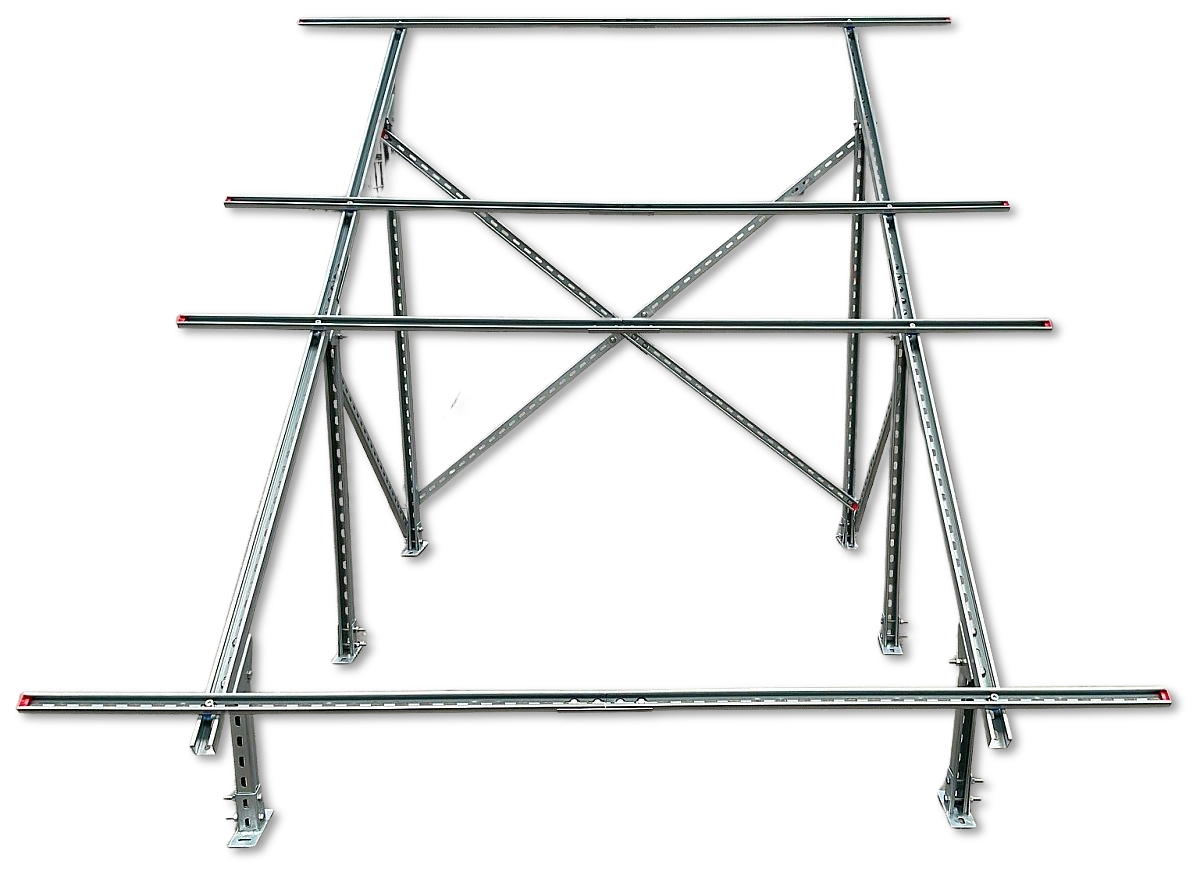 Solar Freiland Aufständerung für 4 Solarmodule Stabile Ausführung Garten PV