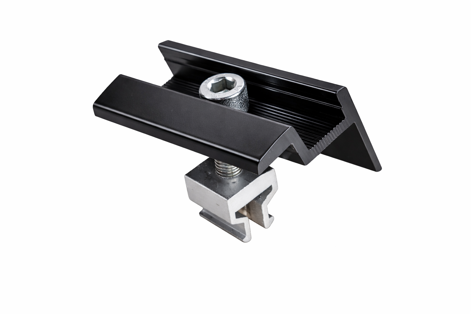 Klick Solar Endklemme SCHWARZ ELOXIERT Rahmenhöhe 30mm -Set vormontiert mit Schraube/Clips