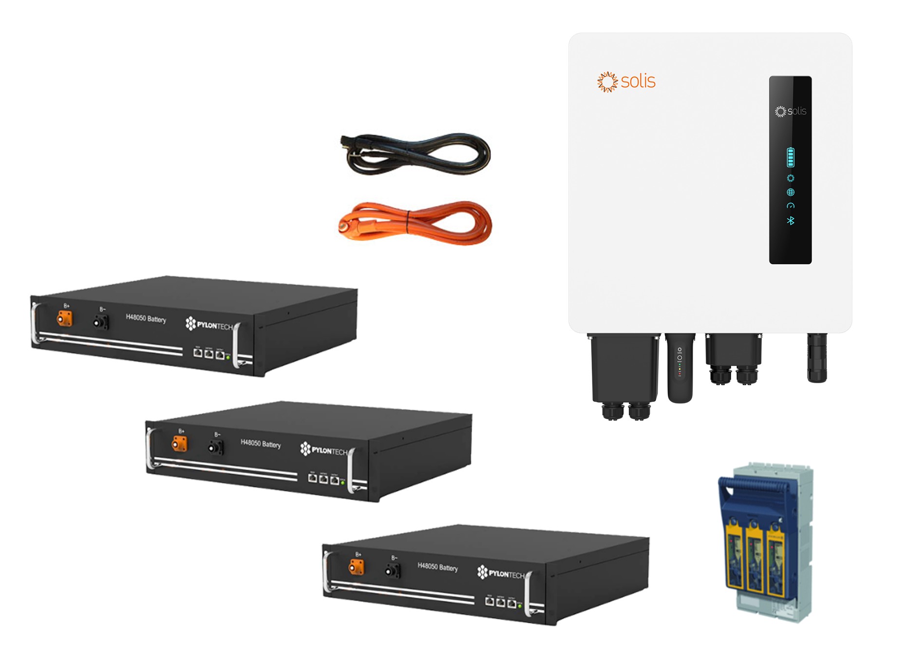 Nachrüstspeicher: 10,5 kWh LFP PYLON Niedervolspeicher + Solis 4,6kW Batterie Wechselrichter + Zubehör
