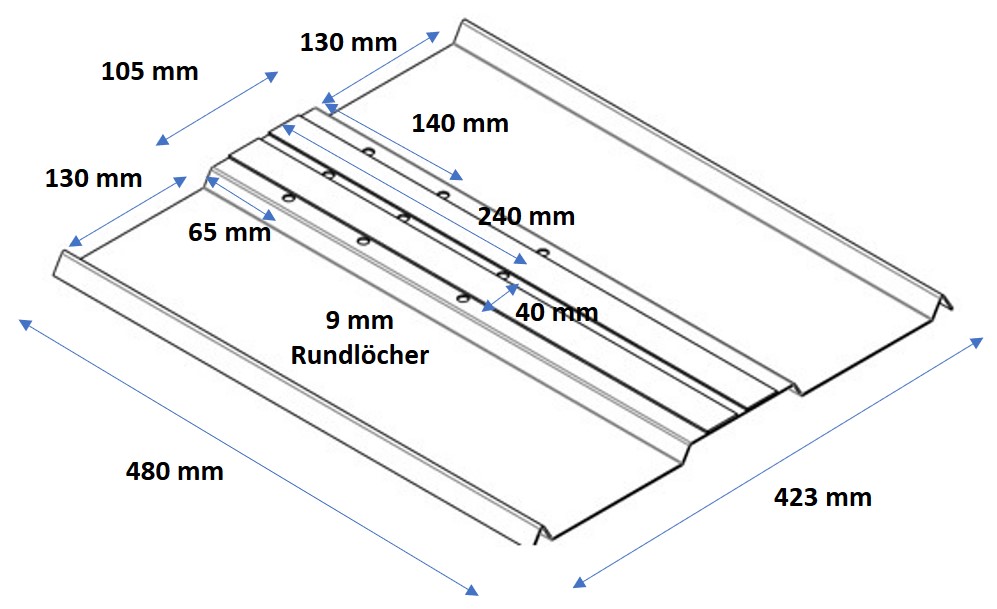 Vario Fußblech Ballastblech (ink. 2x M8x20 Schraube und Sperrzahnmutter)  Fußkonsole für Flachdach Solar Aufständerung universell einsetzbar