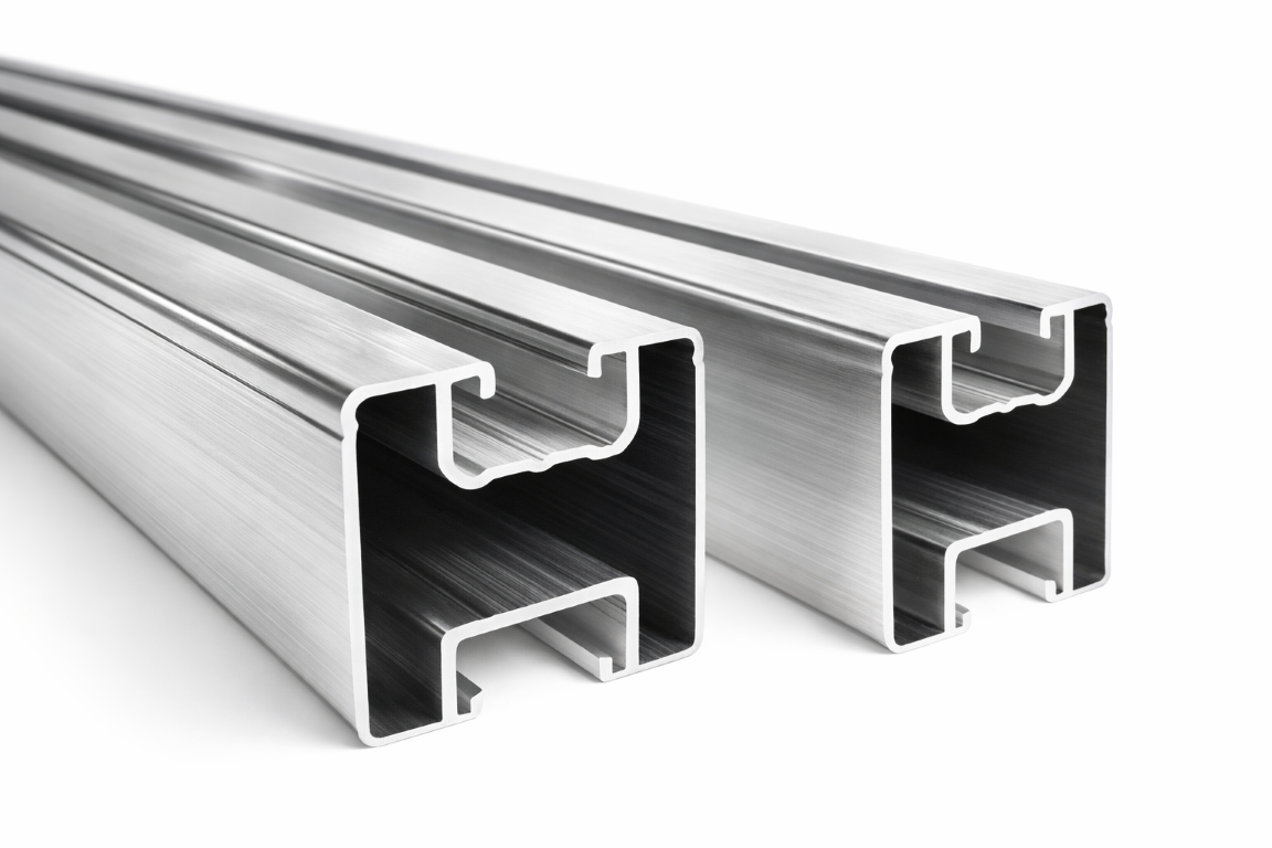 Aluprofil 2x240cm (480cm) 40x40mm Solar Montage für PV Dachhaken Stockschraube