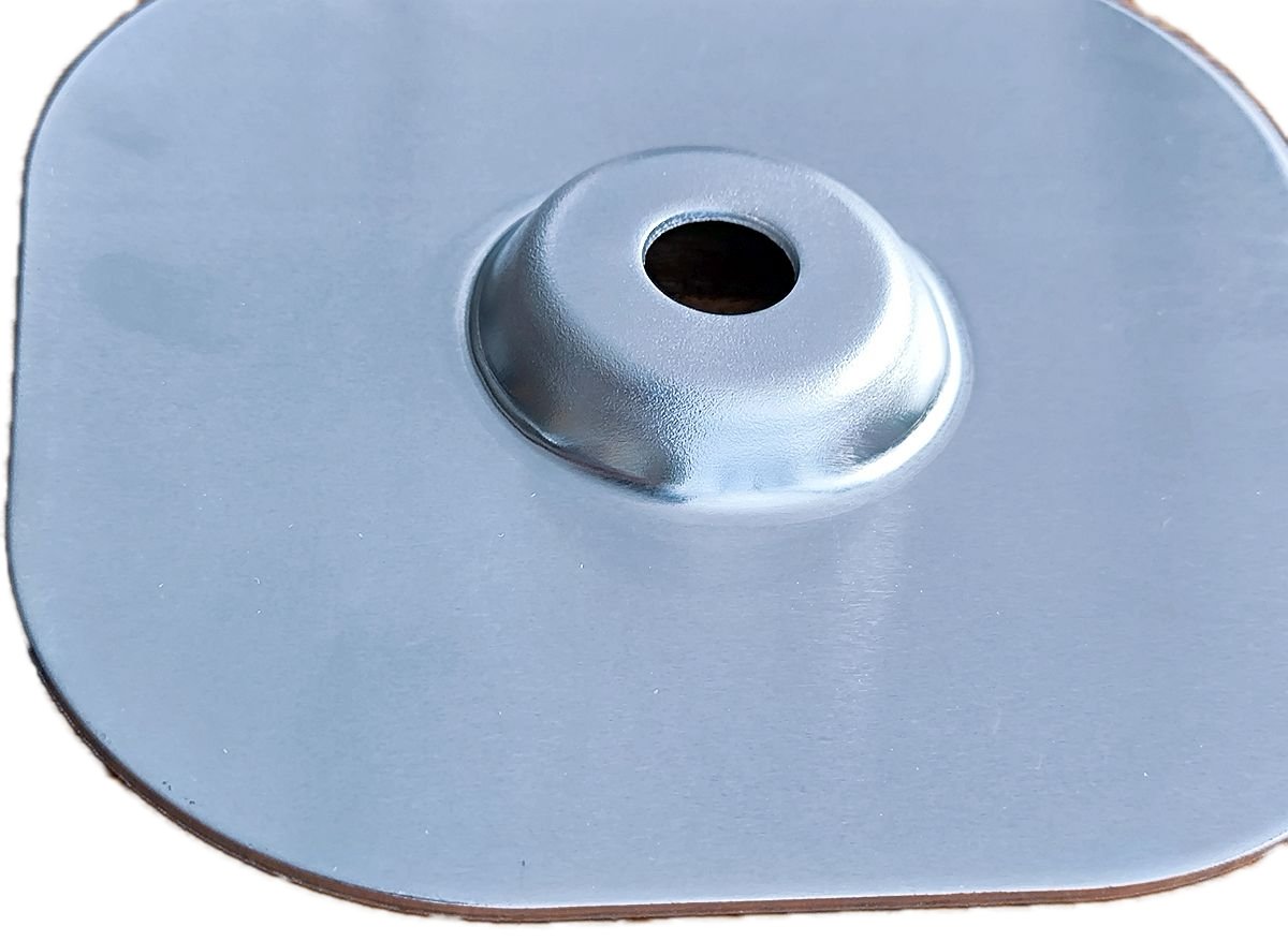 PV Alu Dichtblech Rund inkl. Dichtung  für M10 Stockschraube auf Flachdach Multifunktionsblech