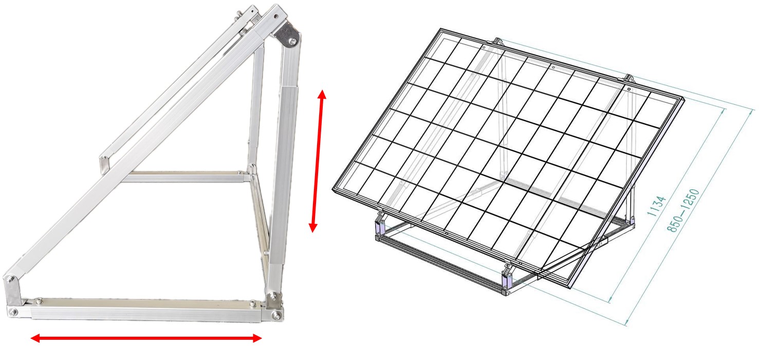 Wandbefestigung Vario Alu silber und schwarz Modulbreite bis 125 cm