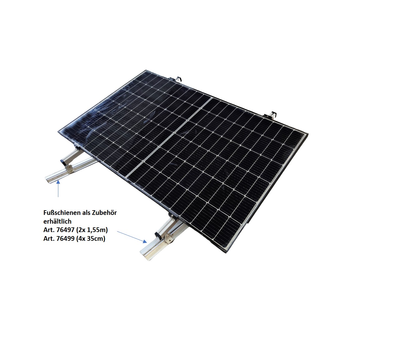 Set: 2x Solar Vario Aufständerung + 2x Aluprofil 1,3m Einstellbar 20° - 40°