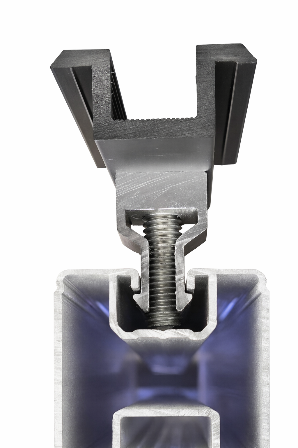 Klick Solar Mittelklemme SCHWARZ ELOXIERT Rahmenhöhe 28mm - 34mm Set vormontiert mit Schraube/Clips