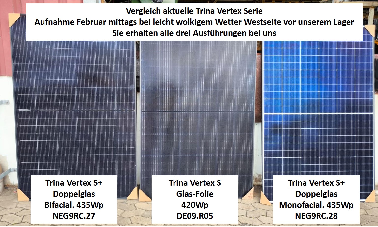 Trina 440Wp Solarmodul Vertex S+ Glas/Glas Bifacial Transparent TSM-440-NEG9RC.27-MC4EVO2 1762x1134x30mm,