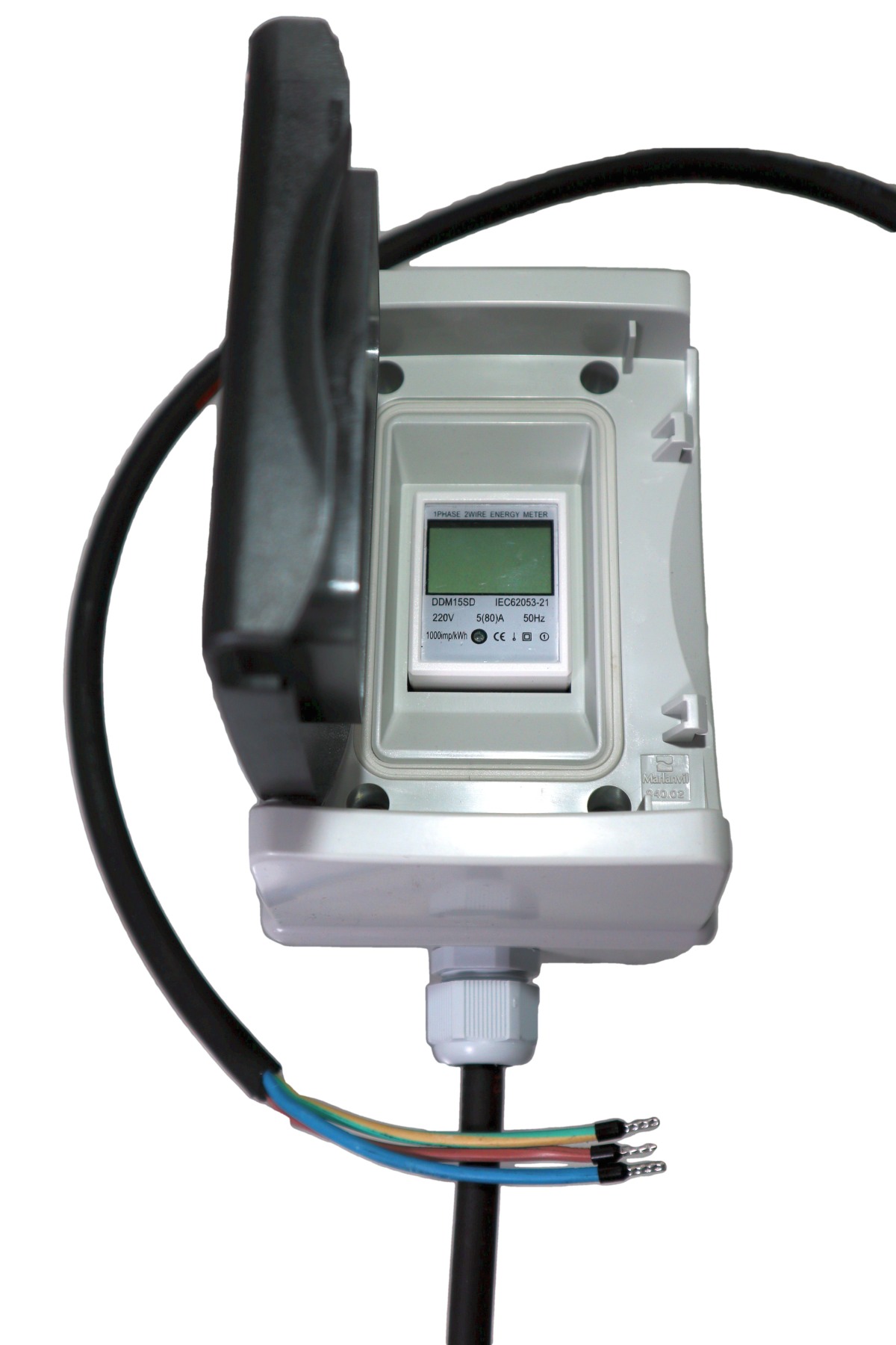 Solar Einspeisesteckdose mit Stromzähler & Wieland RST20 für Mini Balkonanlage