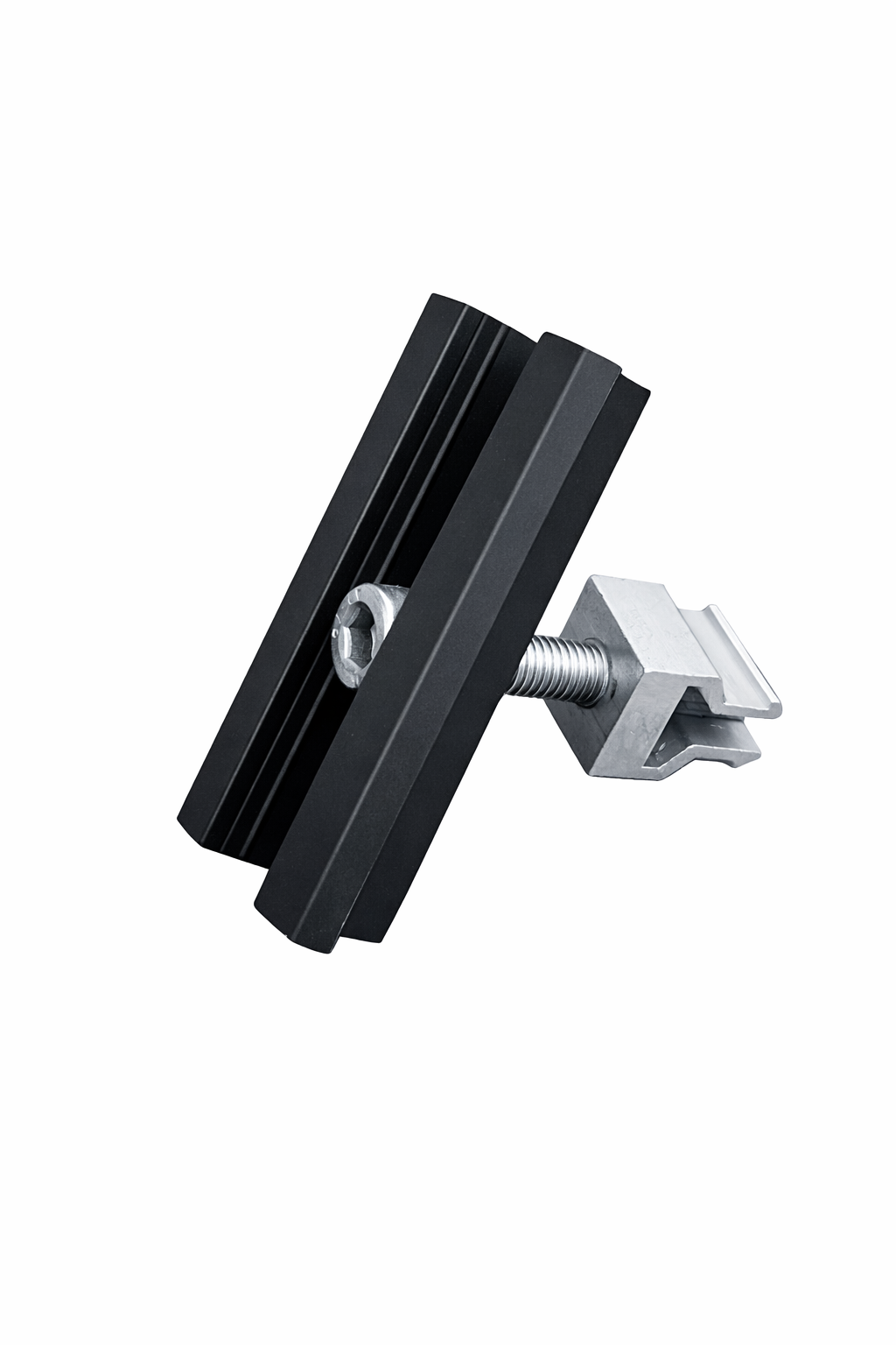 Klick Solar Mittelklemme SCHWARZ ELOXIERT Rahmenhöhe 28mm - 34mm Set vormontiert mit Schraube/Clips