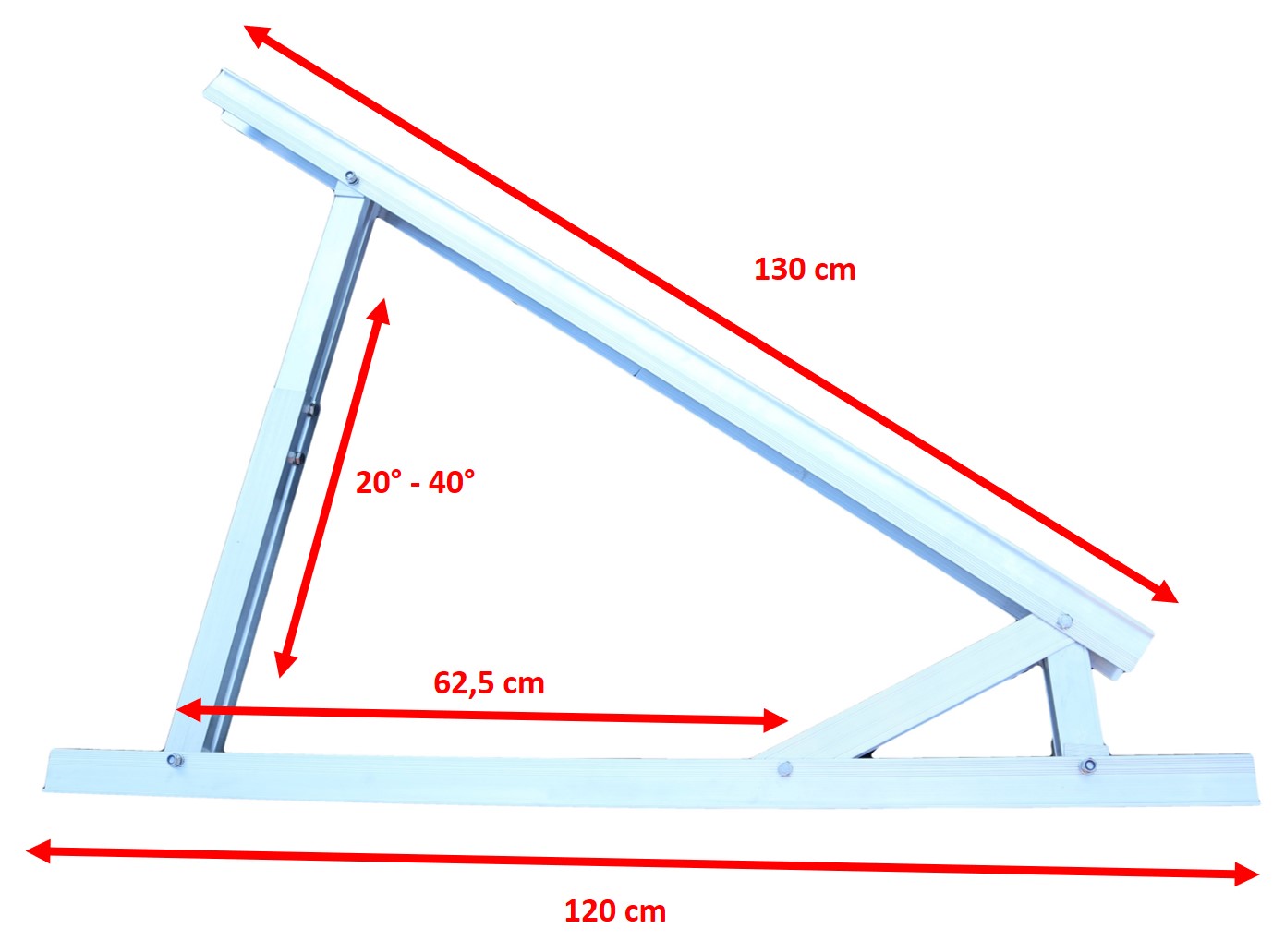 Vario Dreieck Solar Aufständerung professional 20° - 40° Hochkant waagerecht PV