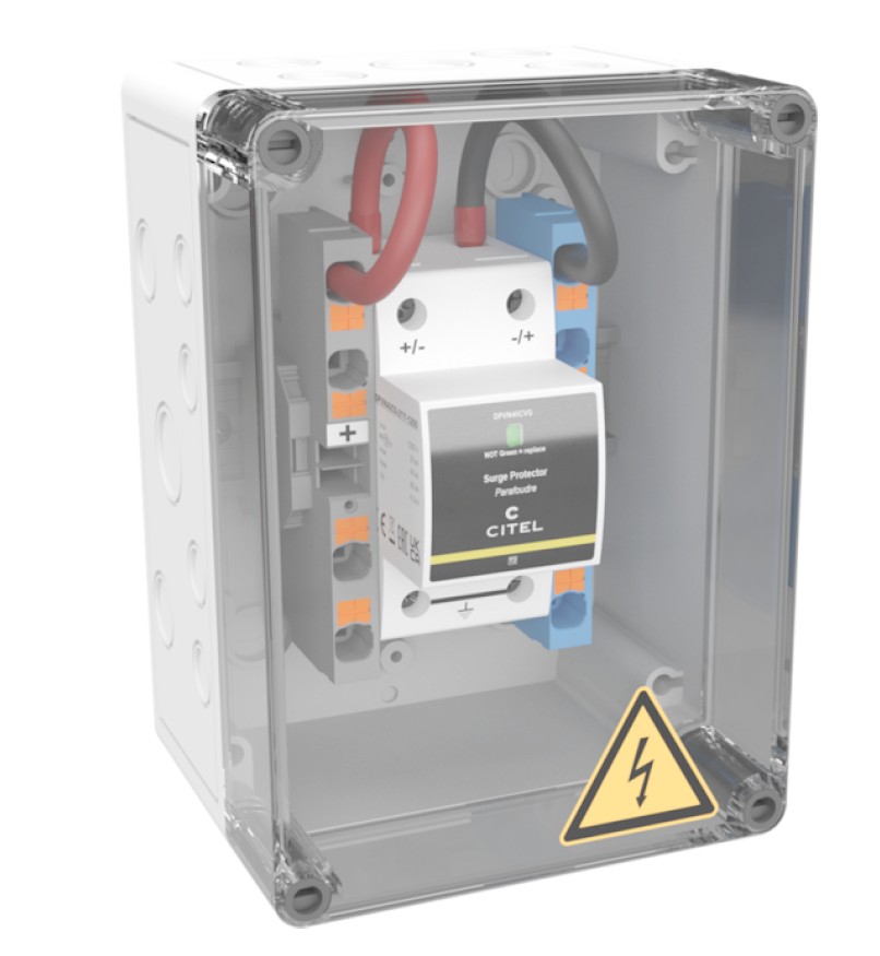 CITEL 1 MPP Überspannungsschutz Typ2+3 mit Federkraftklemme Solar Anschlussbox IP65 GAK SPD (GAK1.K2x10.K1x10.DP40-1-XS)