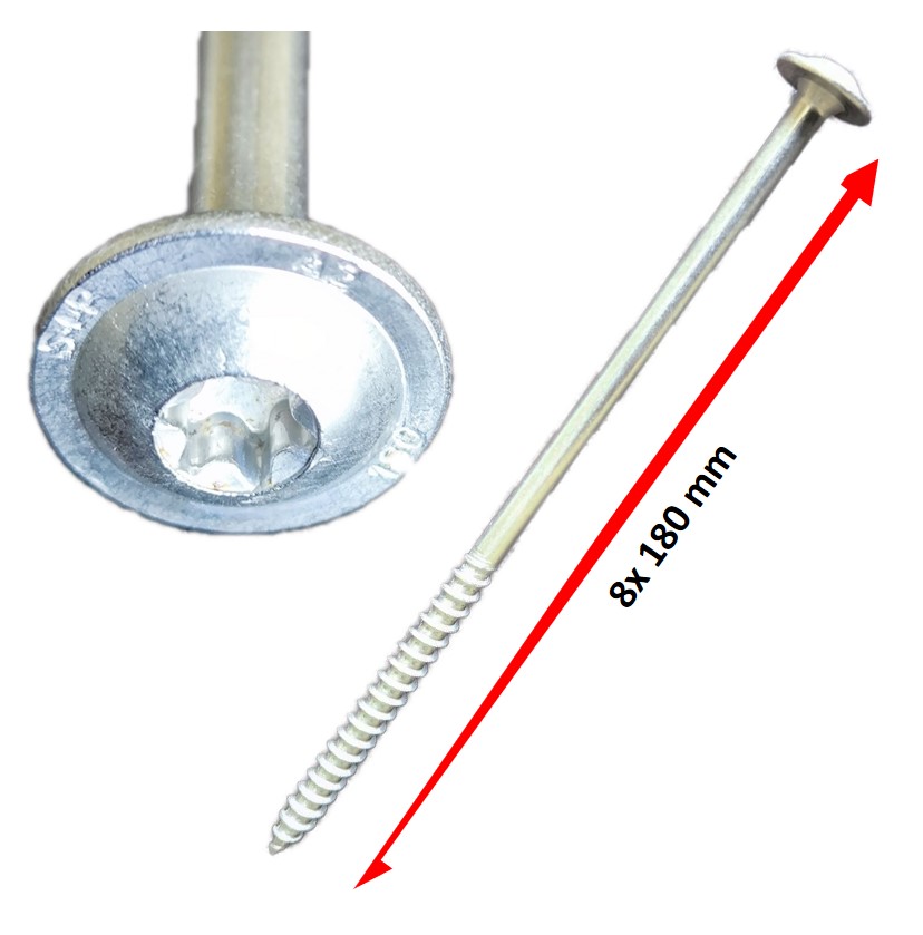 10x Tellerkopfschraube  8x180mm Schäfer&Peters Premium Edelstahl A2 Solar Befestigung Dachhaken 