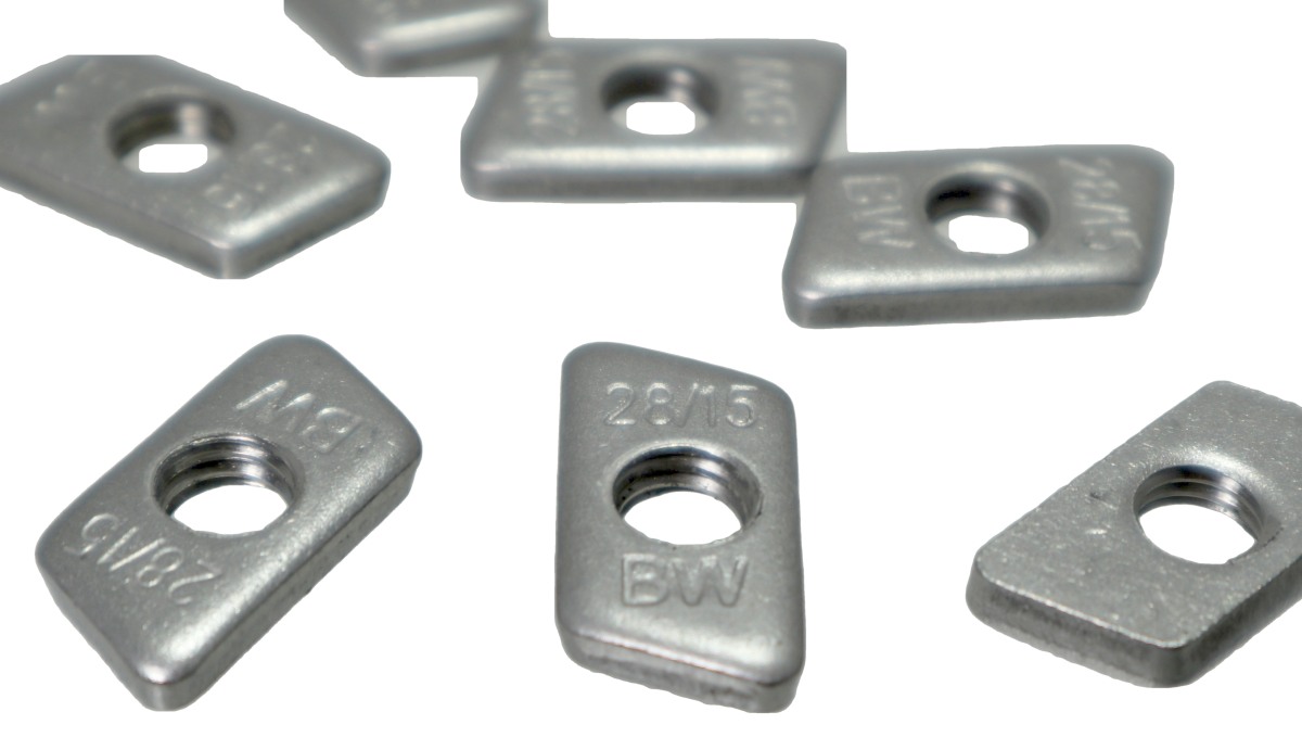 Großpack: 200x Hammerkopf  28/15 Gewindeplatte / Edelstahl A2 Schiebemutter