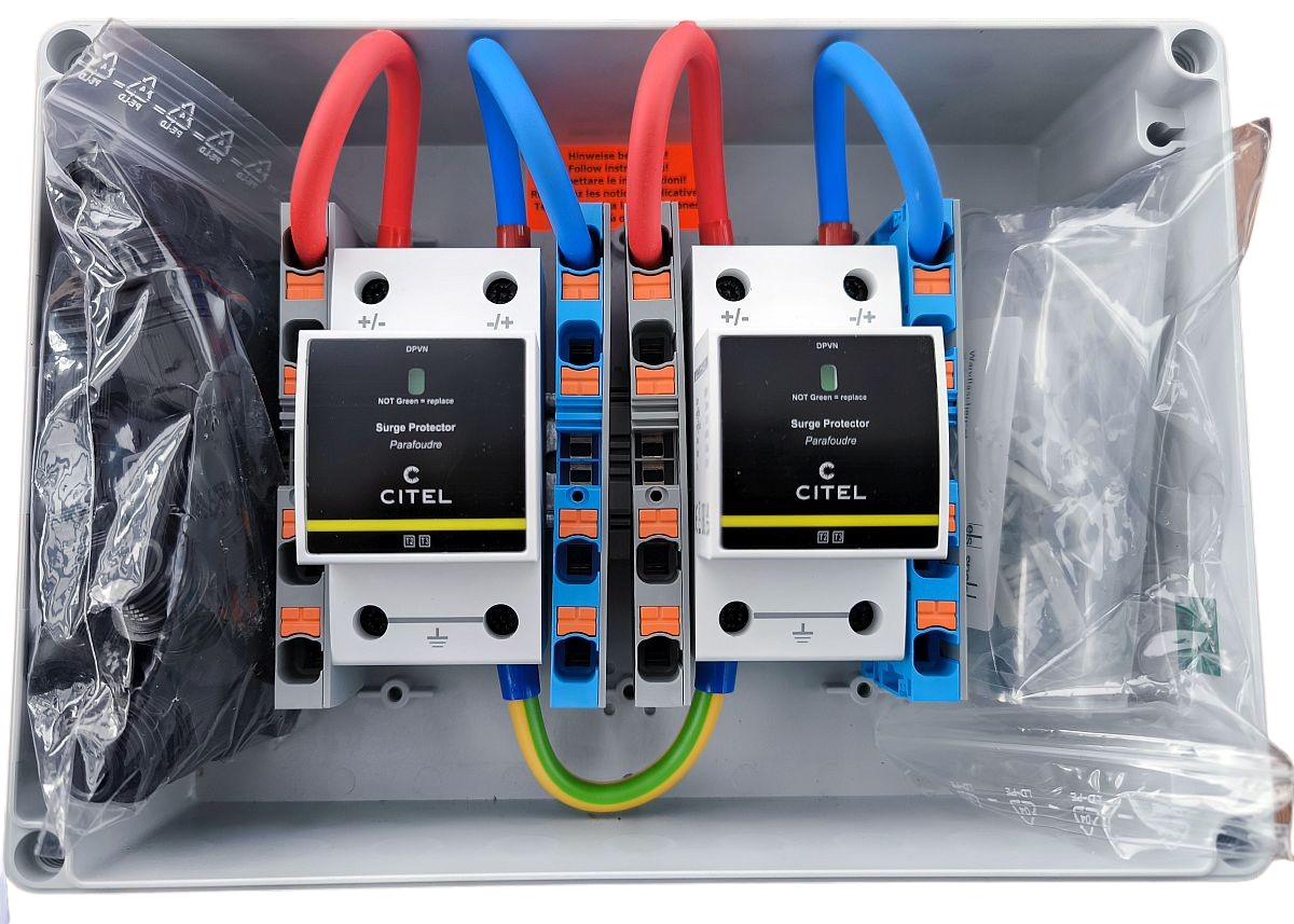 CITEL 2 MPP Überspannungsschutz Typ2+3 mit Federkraftklemme Solar Anschlussbox IP65 GAK SPD (GAK2.K2x10.K1x10.DP40-1-XS)