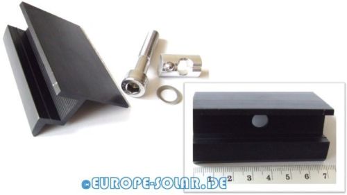  Solar Endklemme SCHWARZ ECO Set mit Schraube & Nutenstein Rahmenhöhe 30mm
