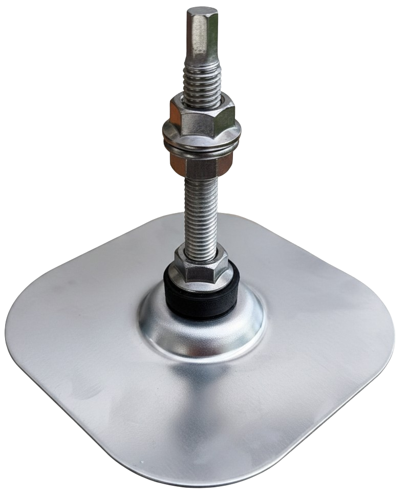 PV Alu Dichtblech Rund inkl. Dichtung  für M10 Stockschraube auf Flachdach Multifunktionsblech