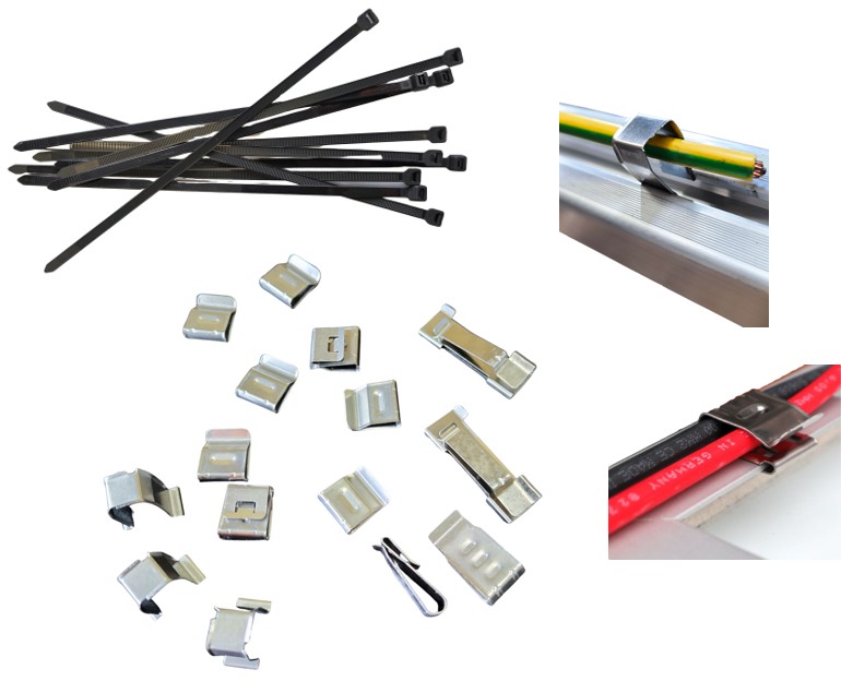 Kabelbefestigung Tüte Buntes: Solarclip-Mix für professionelle Befestigung von Solarkabeln