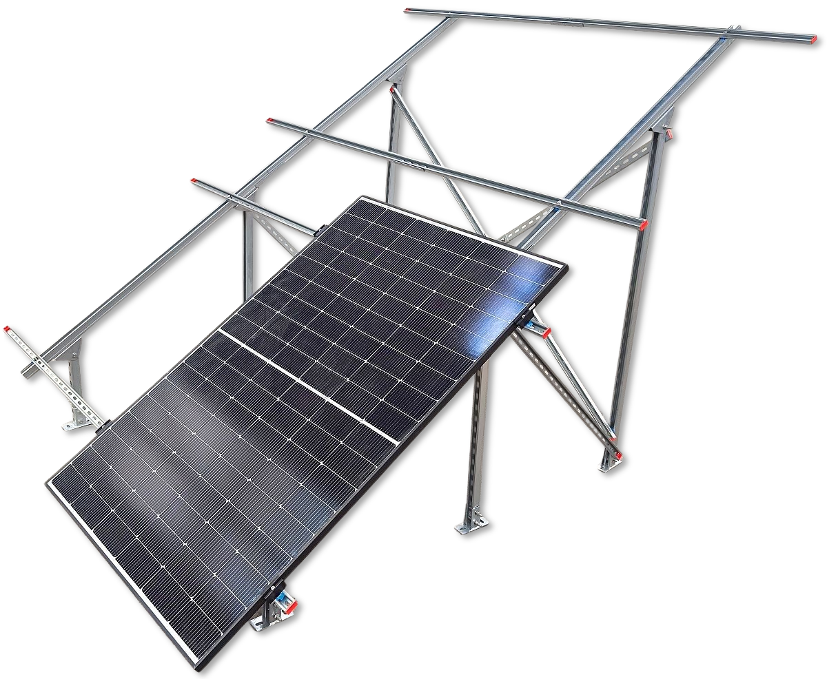 Solar Freiland Aufständerung für 4 Solarmodule Stabile Ausführung Garten PV