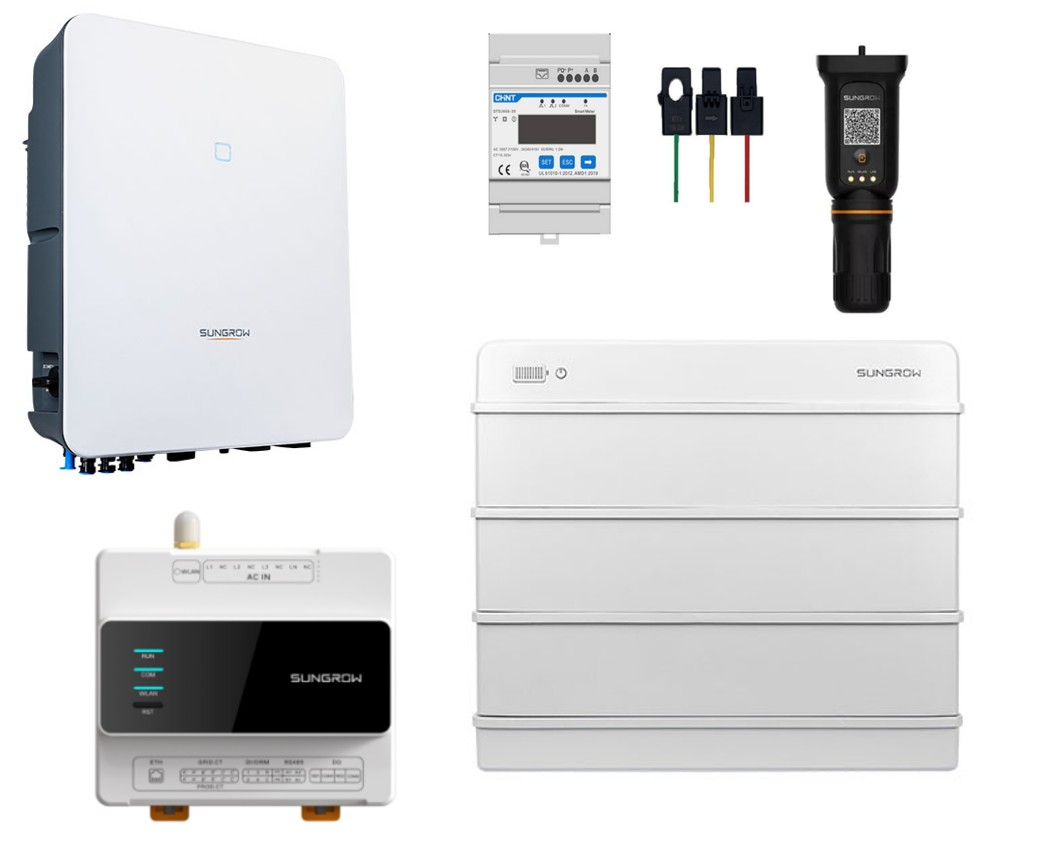 Paket Sungrow 10KW Hybridwechselrichter (SH10RT-20)  + iHome Manager + 9,6kWh SBR096 (v13) Sungrow Speicher