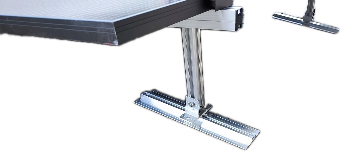 4x Alu Fußschiene je 35cm mit 4x Anbindungsschrauben Für Solaraufständerung