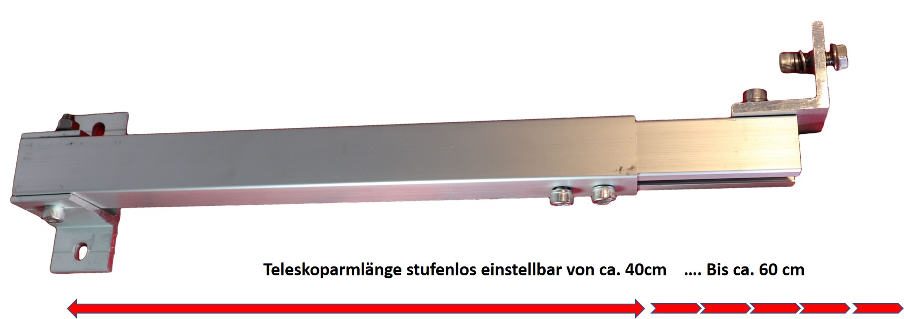 Set: 2x Solar Vario Aufständerung + 2x Aluprofil 1,3m Einstellbar 20° - 40°