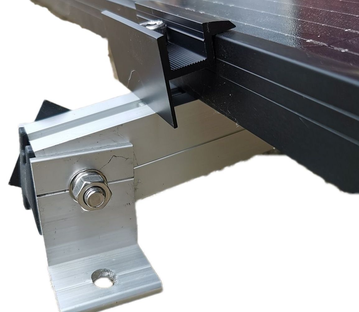 Fix 10° Solar Aufständerung Wand/Flachdach 2 Stck für ein Solarmodul mit Aluprofil