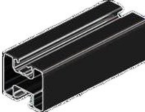 2x Solar Aluprofil je 180 cm (360cm Gesamt) SCHWARZ ELOXIERT 20 my 40x40mm Oben Nutenstein, unten für DIN933  Sechstkantschraube #1