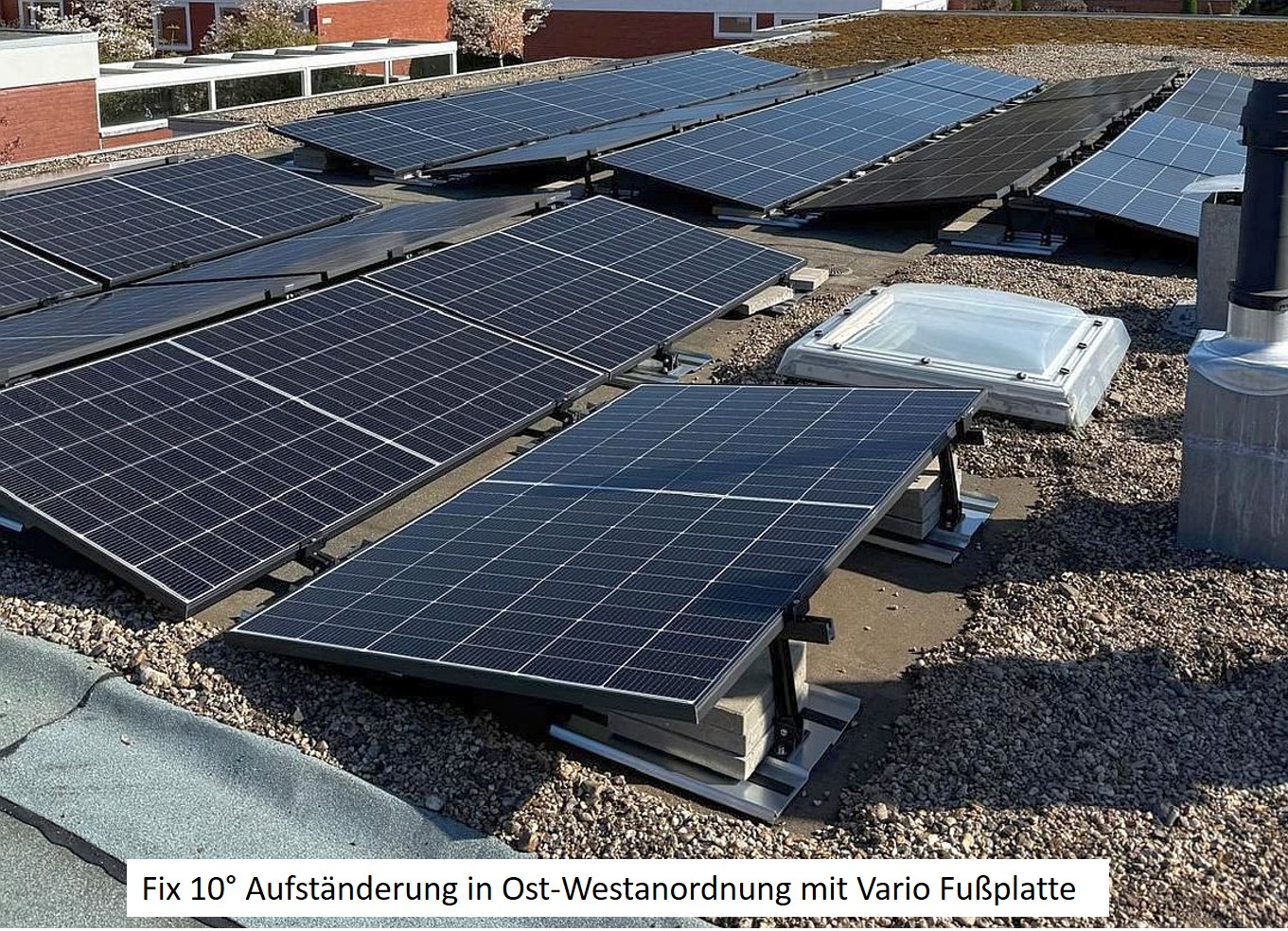 Fix 10° Solar Aufständerung SCHWARZ Wand/Flachdach 2 Stck für ein Solarmodul mit Aluprofilen