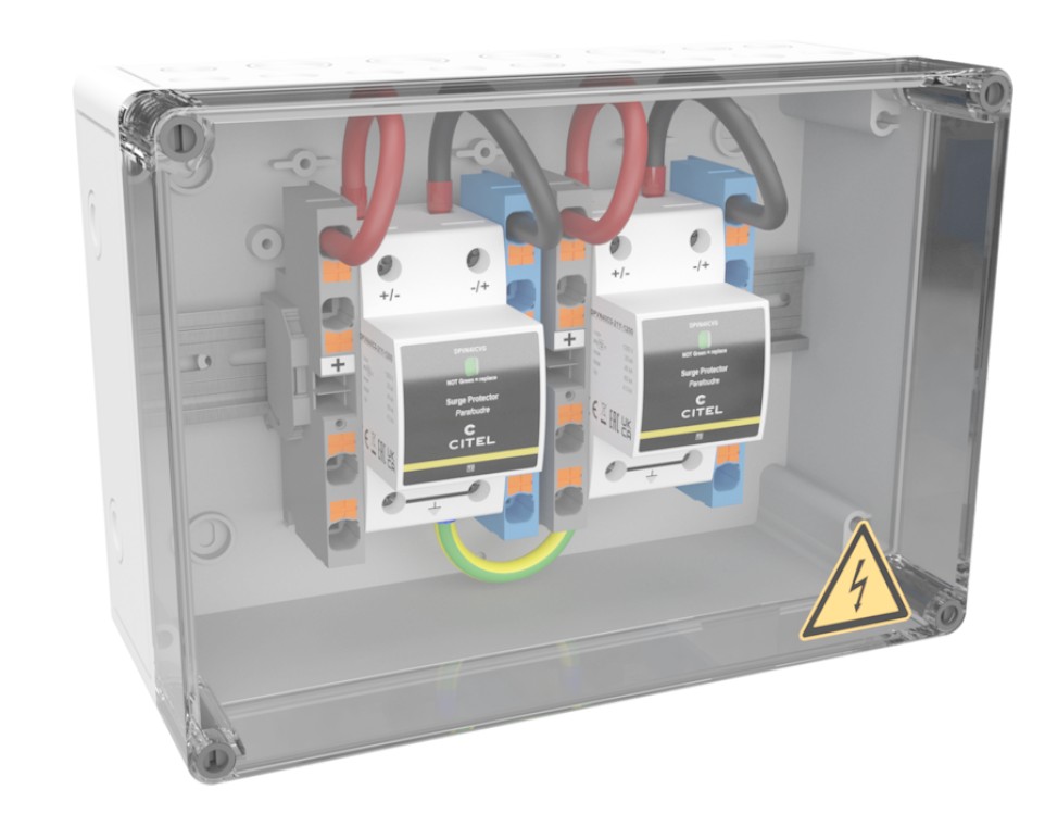 CITEL 2 MPP Überspannungsschutz Typ2+3 mit Federkraftklemme Solar Anschlussbox IP65 GAK SPD (GAK2.K2x10.K1x10.DP40-1-XS)