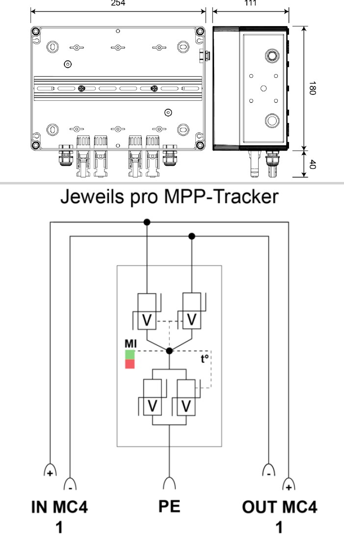 CITEL 2 MPP Überspannungsschutz Typ 2+3 mit MC4 Anschluss Solar IP65 GAK SPD (CiPlug2-MCx1.MCx1-DP40-1-XS)