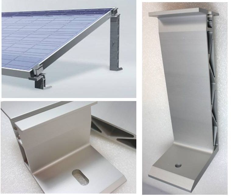 Solarmodul  Aufständerung 10° Dreieck. Alu Massiv Flachdach. Photovoltaik.