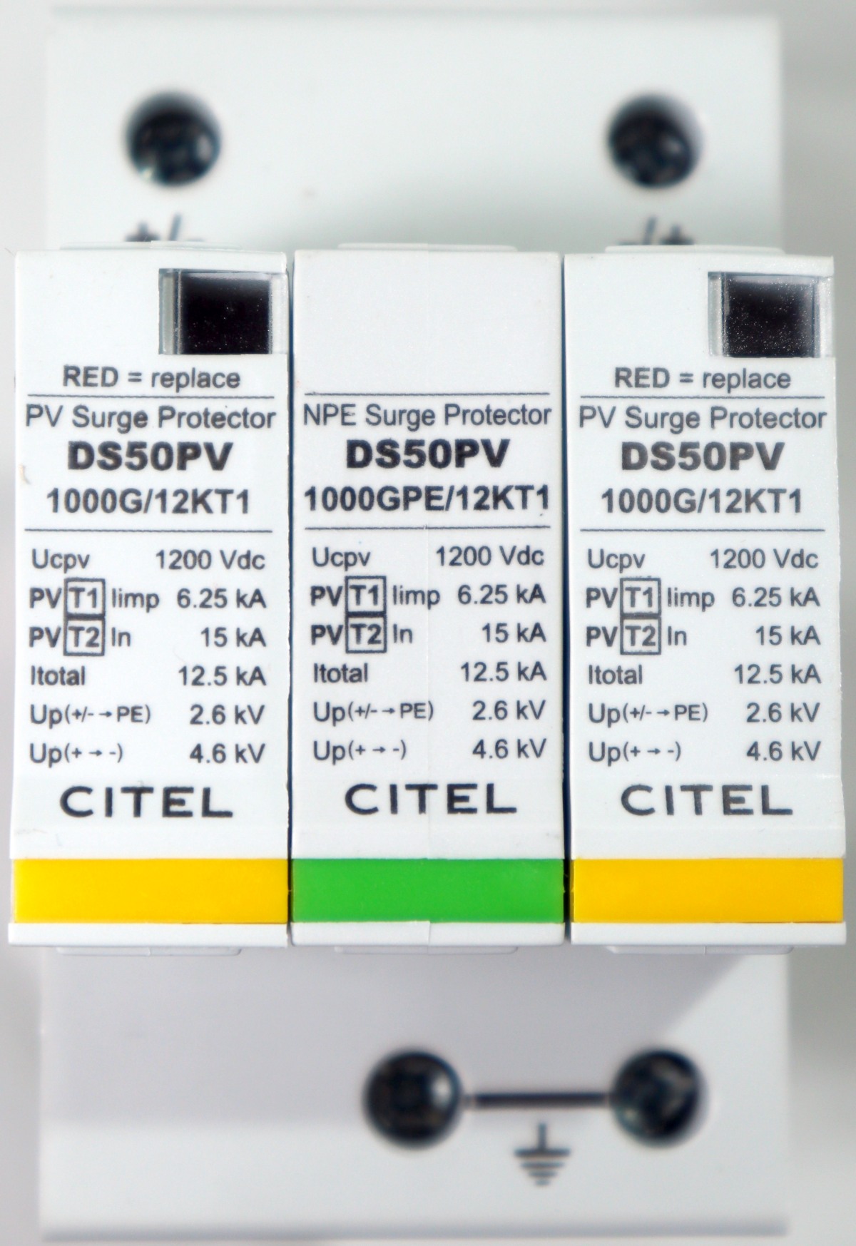 CITEL Überspannungsableiter Typ1&2. DS50PVS-1000G/12KT1. Für Hutschienenmontage.