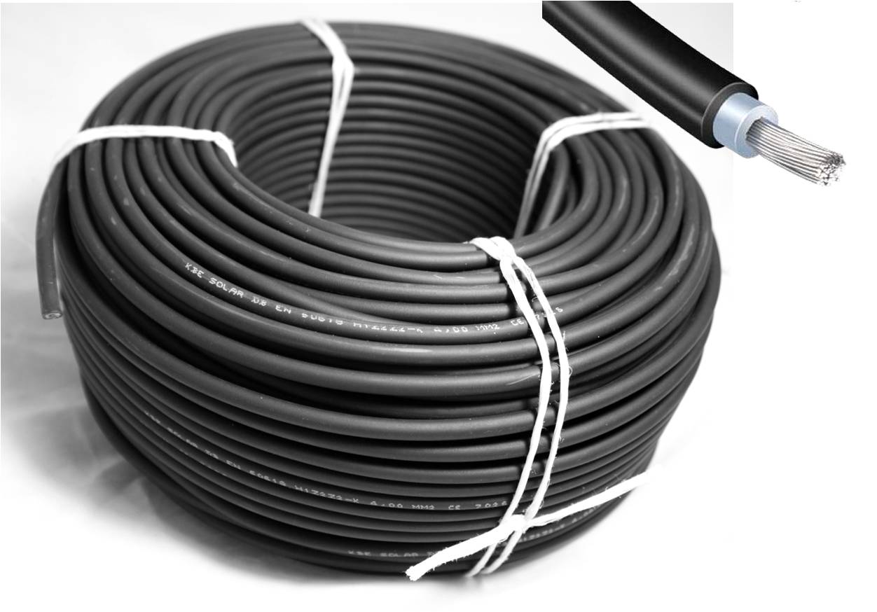 100m Ring Profi Solarleitung von KBE Elektrotechnik. 4 mm². Schwarz. Made in Germany.