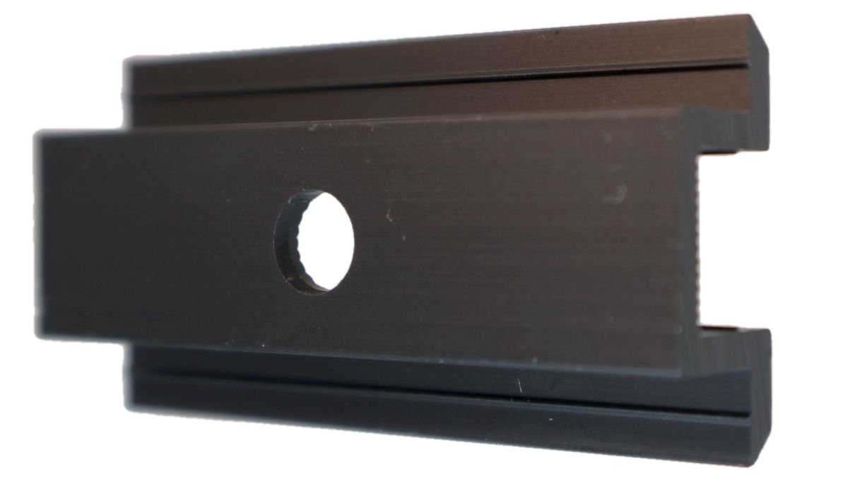 Solar Mittelklemme SCHWARZ ECO Set mit Schraube / Nutenstein. Rahmenhöhe 30mm