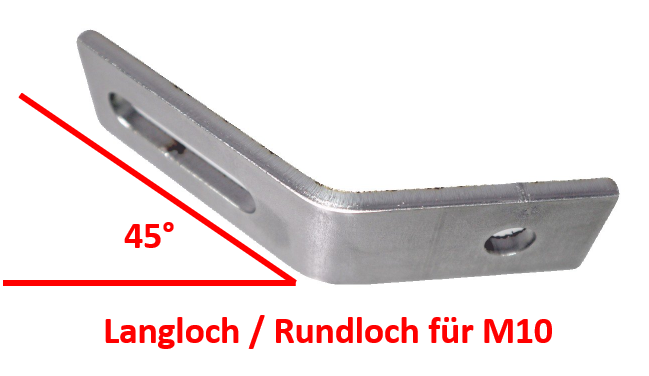 45°/135° Winkel Edelstahl für Solaraufständerung etc. Für: M10