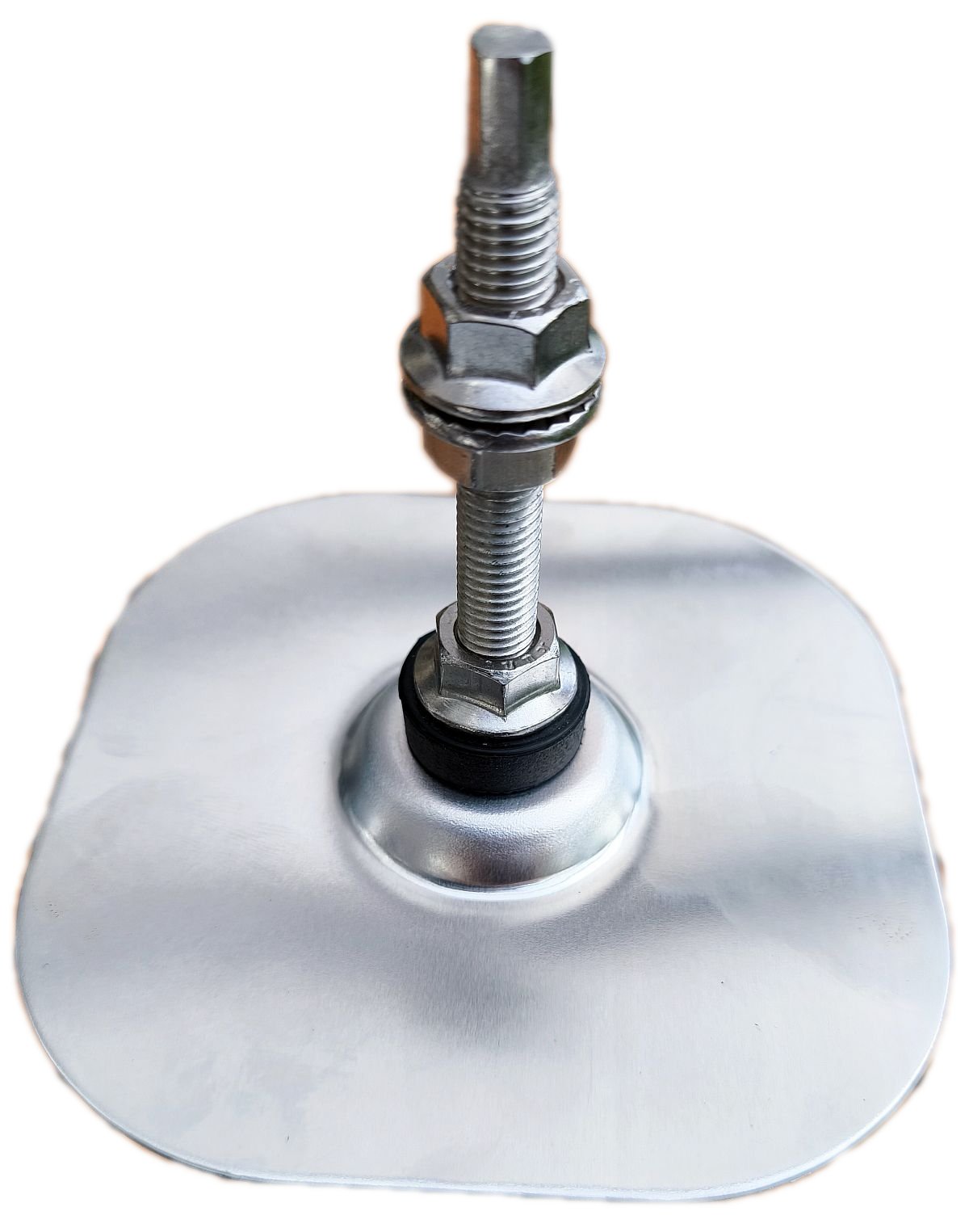 PV Alu Dichtblech Rund inkl. Dichtung  für M10 Stockschraube auf Flachdach Multifunktionsblech