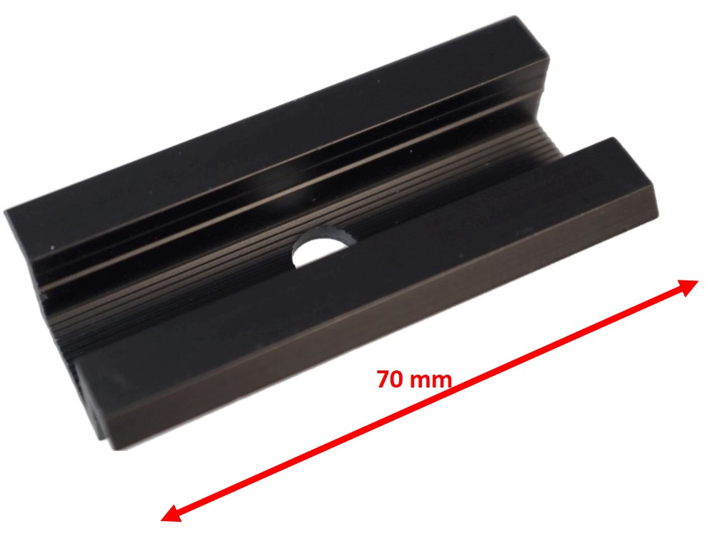 Solar Mittelklemme SCHWARZ ECO Set mit Schraube / Nutenstein. Rahmenhöhe 30mm