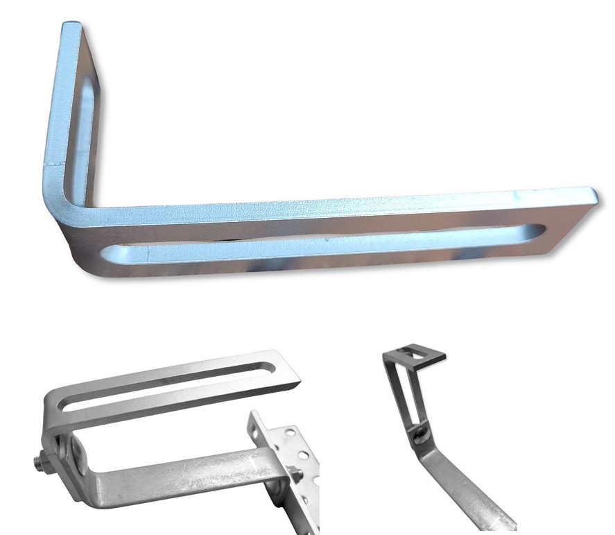 Winkel für Dachhaken in Sonderlänge 130x60mm Edelstahl A2 Sonderanwendung