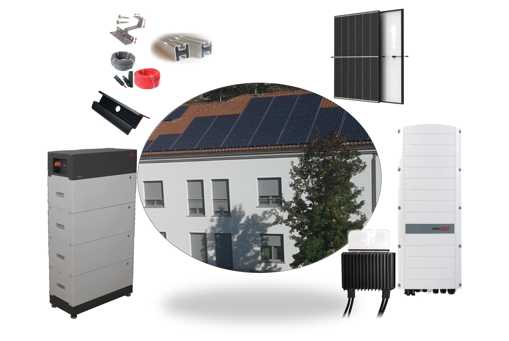 10KW PV Komplettanlage mit SolarEdge und 12KWh Speicher