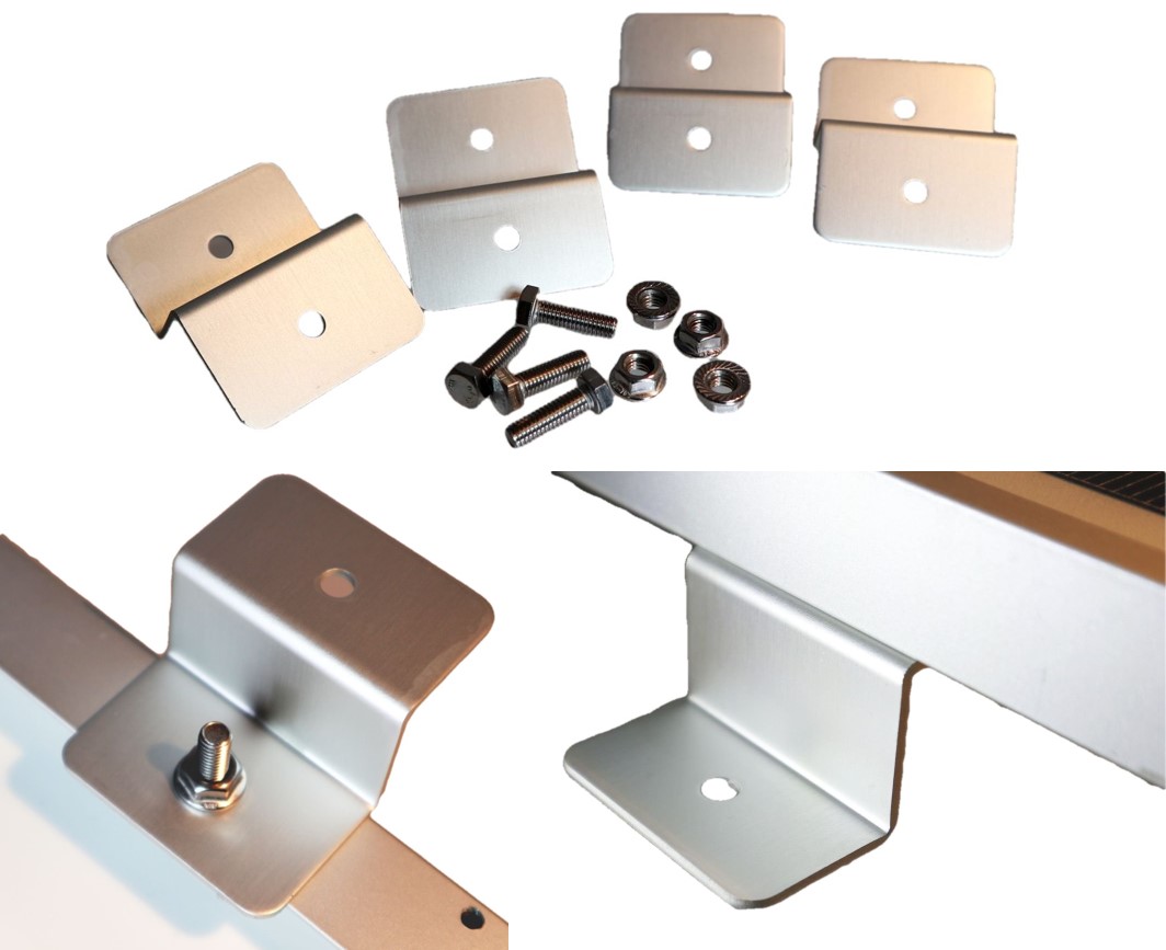 4x Z-Halter PV Modul eloxiert Befestigung Einzel Rahmenverschraubung Solar