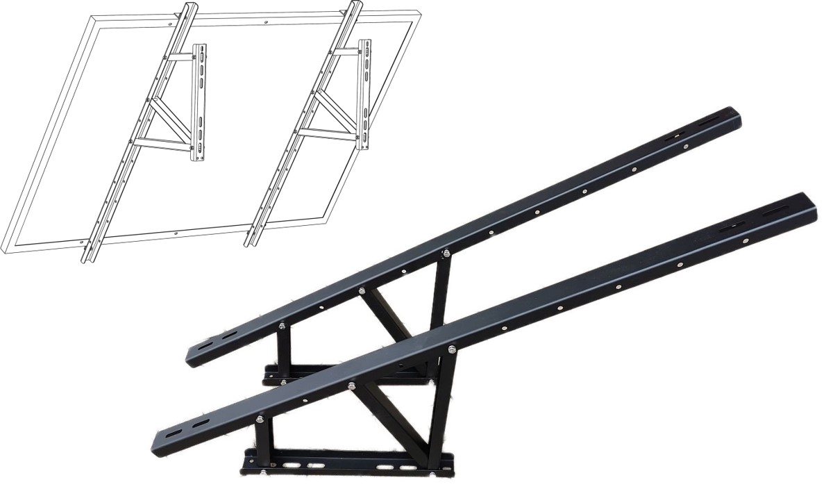 Wandhalterung 30° / Wandbefestigung Fassade Grau -  für 1 Solarmodul bis 115cm Breite