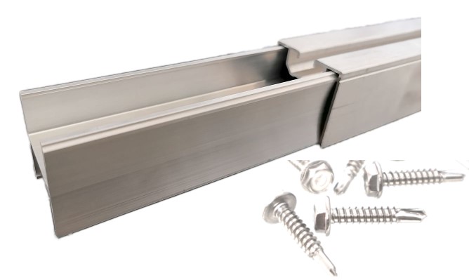 H-Profilverbinder Einschub mit 4x Bohrschraube für 40x40mm Solarprofil