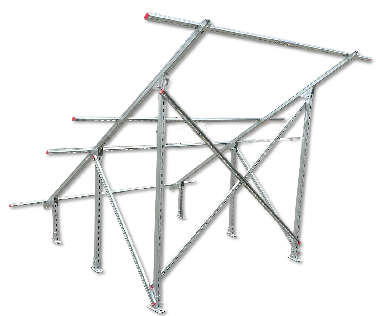 Solar Freiland Aufständerung für 4 Solarmodule Stabile Ausführung Garten PV