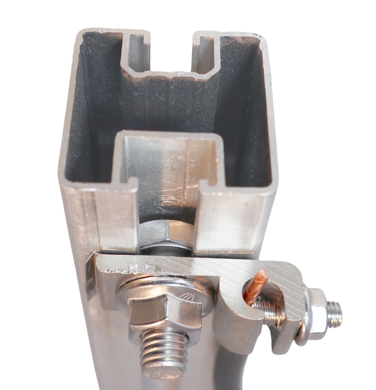 Erdungsklemme KUPFER Leiter Direkt M10 Potenzialausgleich Solar Gestell