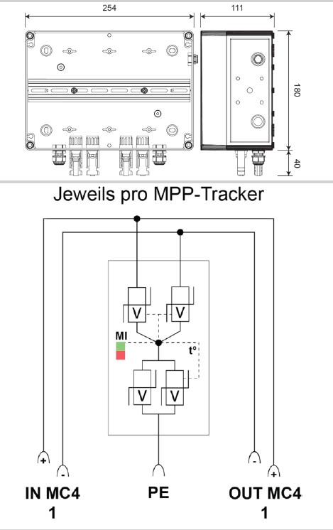 CITEL 2 MPP Überspannungsschutz Typ 1+2+3 mit MC4 Anschluss Solar IP65 GAK SPD (CiPlug2-MCx1.MCx1-DP6-1-XS) 
