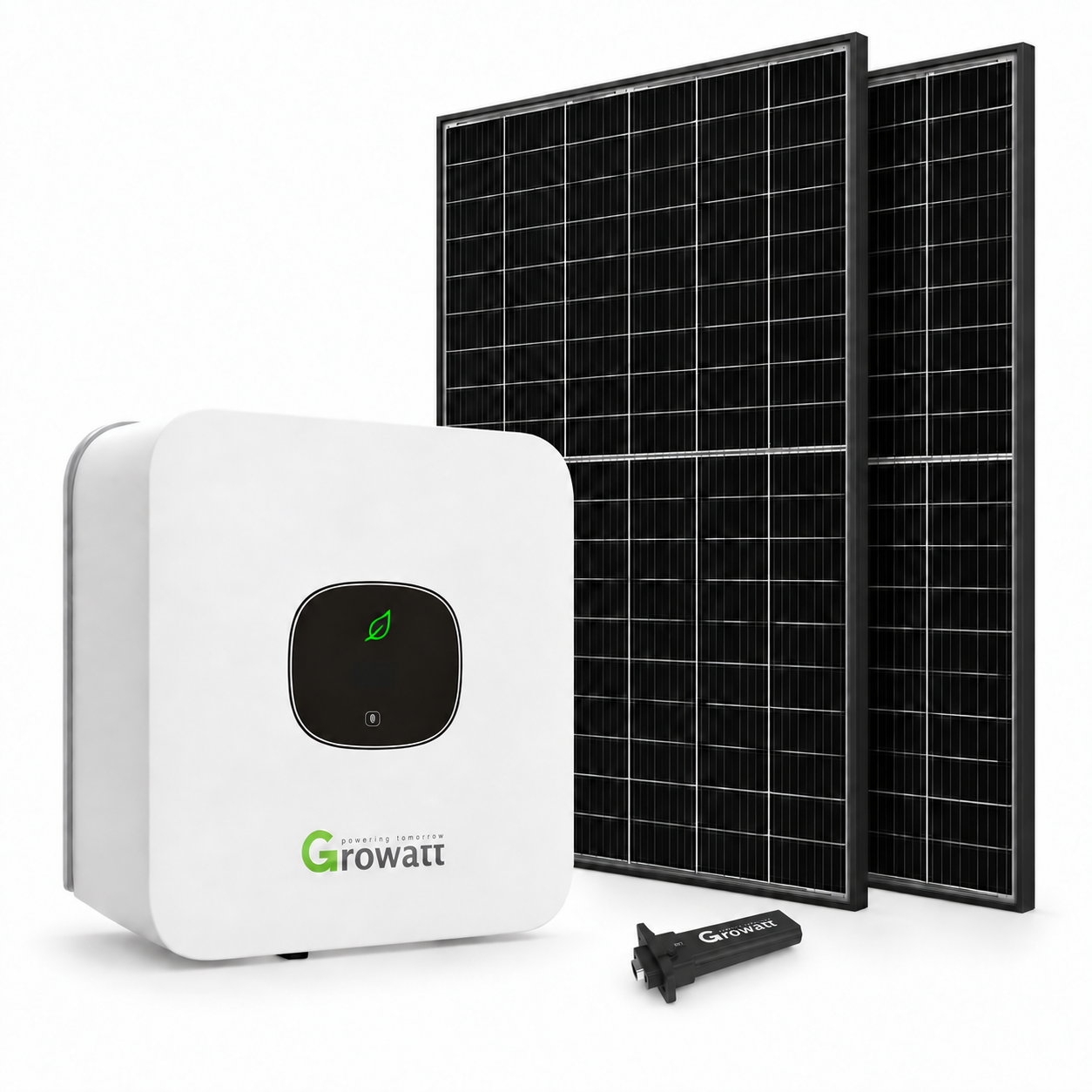 Growatt Solar-Sparset 820 Wp Modullesitung – MIC 600T / 600W Wechselrichter, 2 Solarmodule & WiFi-Stick – nur Abholung